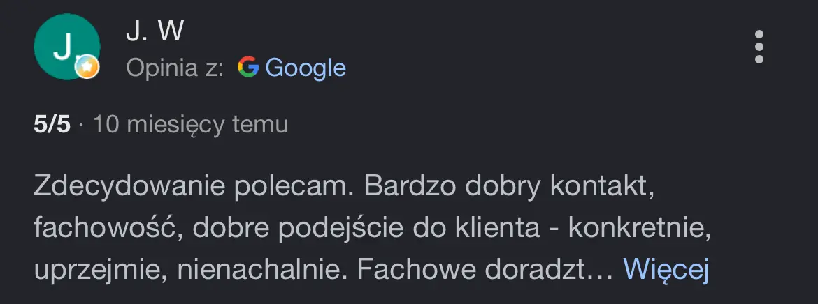 Opinia Google 5